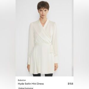 Aritzia Babaton Light Birch Hyde Satin Mini Dress size S